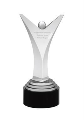 AC144 Engraved Black & Clear Optical Award